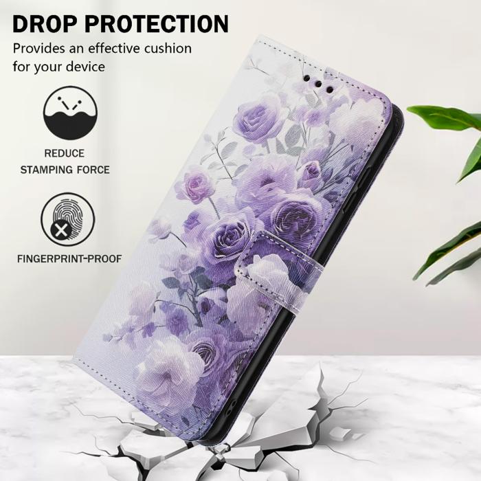 Bild 6,  Sony Xperia 10 VII Fodral Med Tryck Lila Rosor - Teknikhallen.se