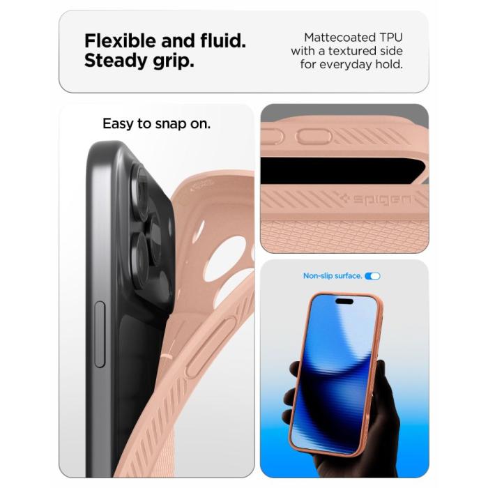 Bild 6, Spigen Spigen iPhone 18 Pro Max / 17 Pro Max Skal Liquid Air Rose Titanium - Teknikhallen.se
