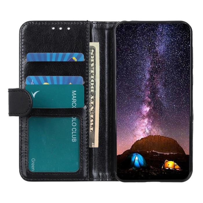 Bild 2,  Samsung Galaxy A16 Fodral Crazy Horse Läder Svart - Teknikhallen.se