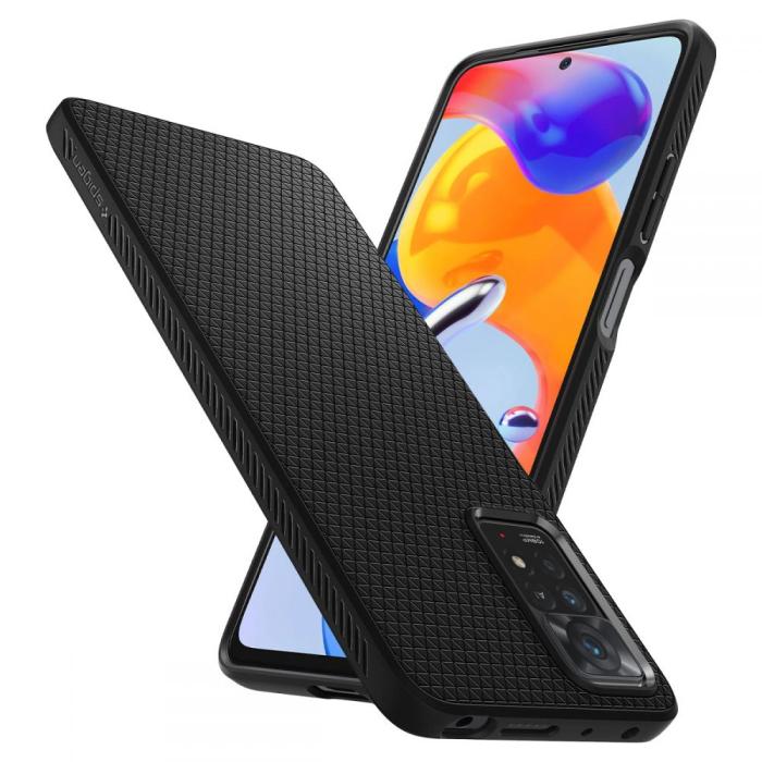 Bild 5, Spigen Spigen Xiaomi Redmi Note 11 Pro 5G Skal Liquid Air Matt Svart - Teknikhallen.se