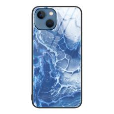  iPhone 14 Skal Marmor H&auml;rdat Glas Bl&aring;tt Hav - Teknikhallen.se