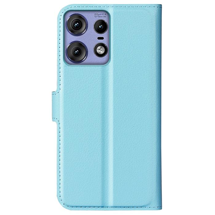 Bild 6,  Motorola Edge 50 Pro 5G Litchi Läder Fodral Ljus Blå - Teknikhallen.se