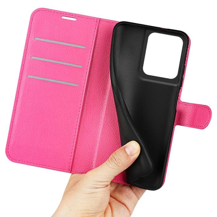 Bild 4,  Motorola Edge 50 Pro 5G Litchi Läder Fodral Rosa - Teknikhallen.se