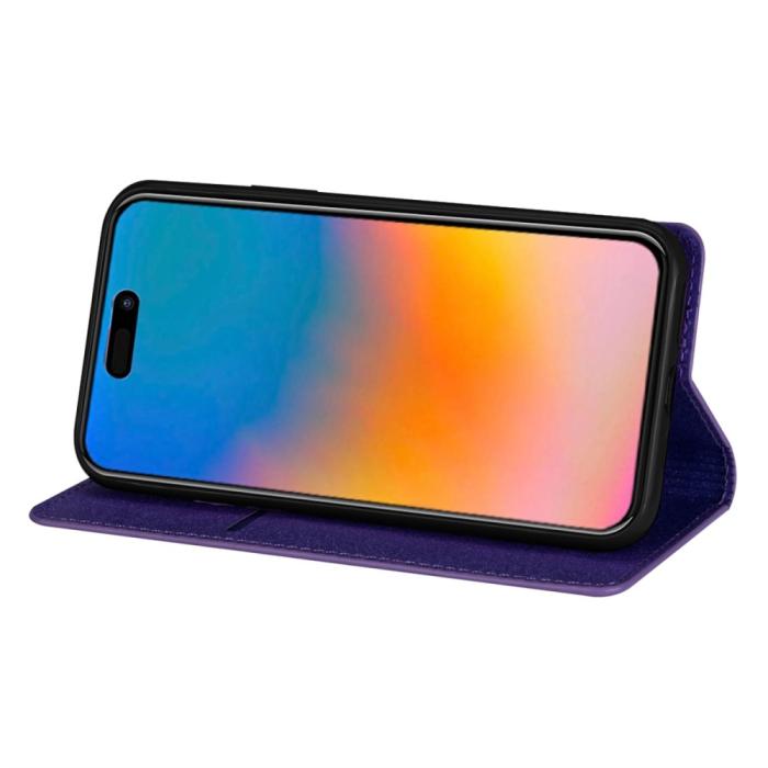 Bild 2,  iPhone 15 Plus Fodral Flip Glitter Lila - Teknikhallen.se