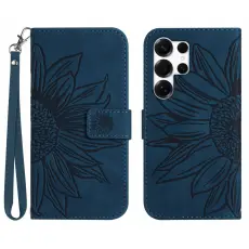  Samsung Galaxy S26 Ultra Fodral Solros Tryck M&ouml;rk Bl&aring; - Teknikhallen.se