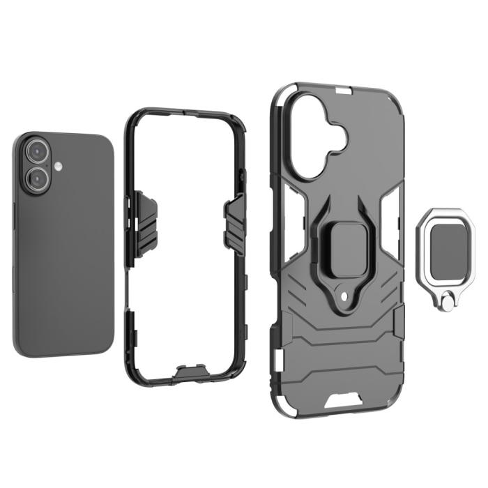 Bild 3,  iPhone 16 Skal Hybrid Ring Armor Blå - Teknikhallen.se