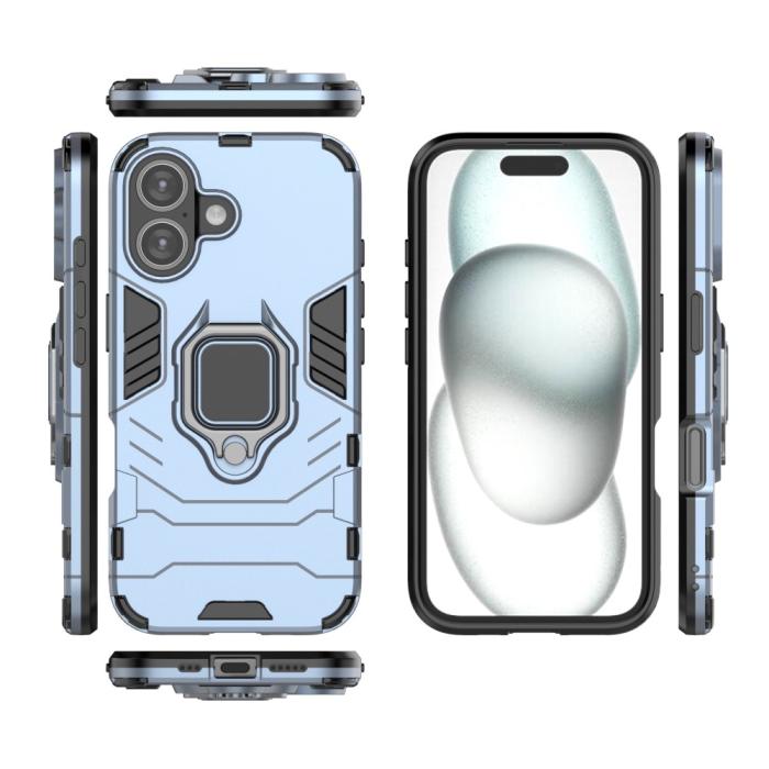 Bild 5,  iPhone 16 Skal Hybrid Ring Armor Blå - Teknikhallen.se