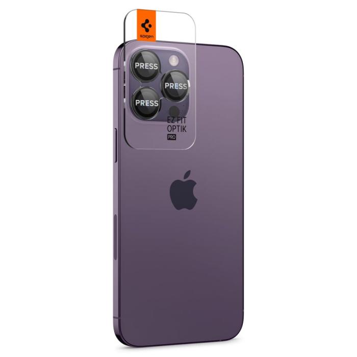 Bild 2, Spigen Spigen iPhone 14 Pro/Pro Max/15 Pro/Pro Max 2-PACK Optik.tR 