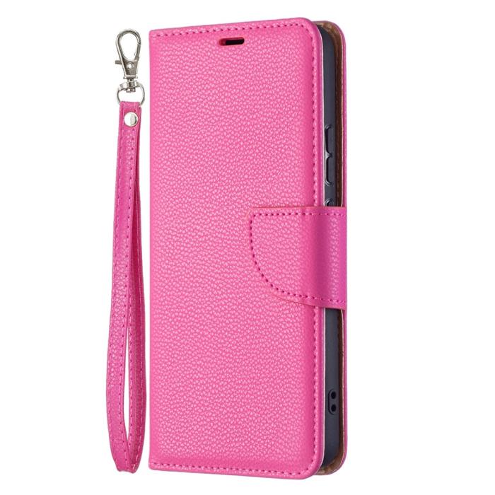 Bild 4,  Samsung Galaxy S22 Plus Fodral Litchi Textur Läder Rosa - Teknikhallen.se