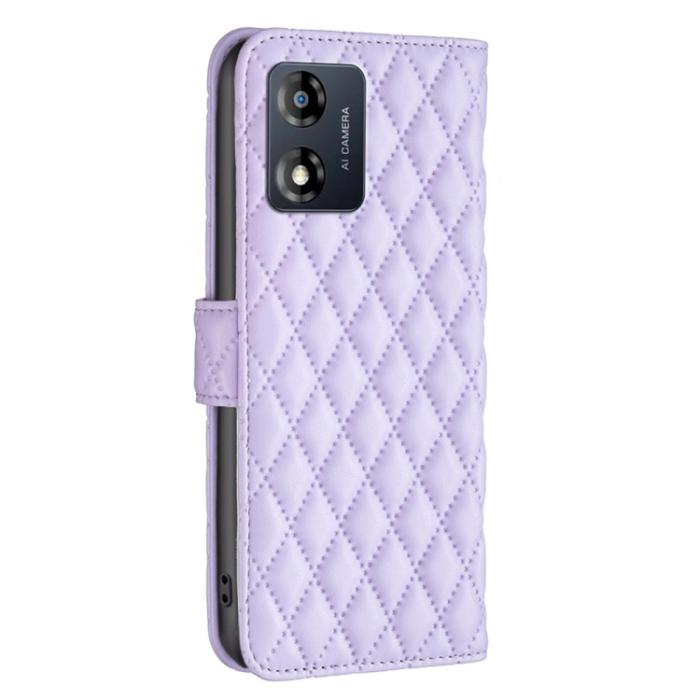 Bild 3,  Motorola Moto E13 Fodral Diamond Läder Lila - Teknikhallen.se
