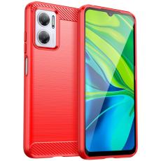  Xiaomi Redmi 10 5G Skal Borstad St&aring;l Textur R&ouml;d - Teknikhallen.se