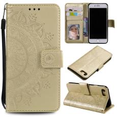  iPhone 7/8/SE (2020/2022) - Mandala Pl&aring;nboksfodral - Guld - Teknikhallen.se