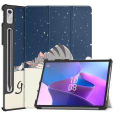  Lenovo Tab P11 Pro Gen 2 Fodral Tri-Fold Tr&ouml;tt Katt - Teknikhallen.se