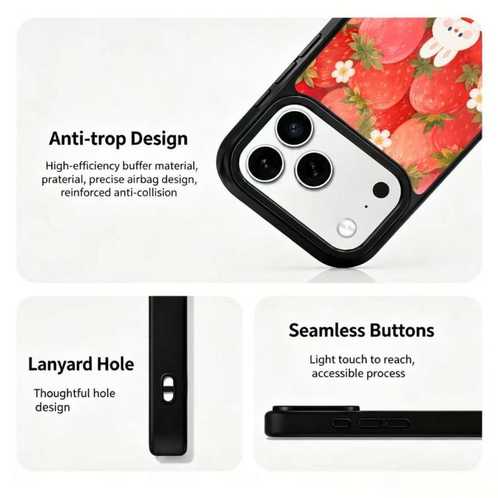 Bild 3,  iPhone 18 Pro / 17 Pro Skal MagSafe UV-Mönster Jordgubbar - Teknikhallen.se