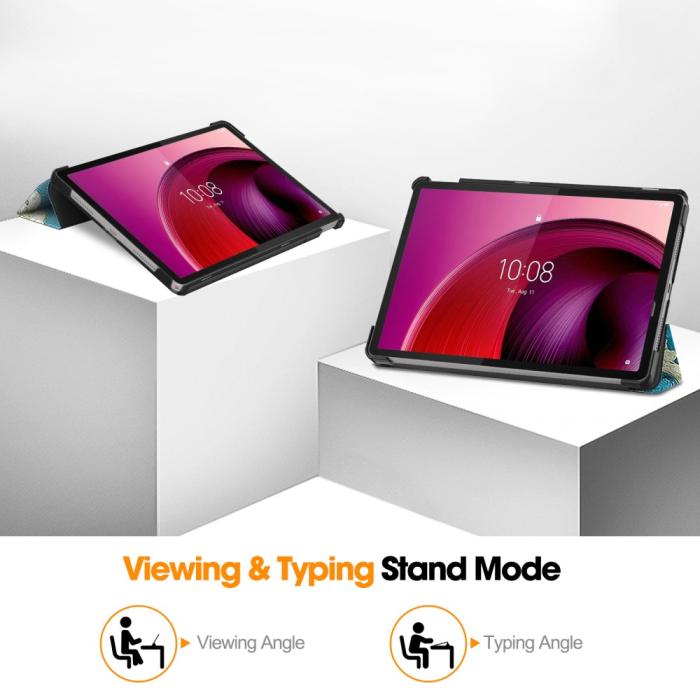 Bild 4,  Lenovo Tab M11 Fodral Tri-Fold Läder Peach Blossom - Teknikhallen.se