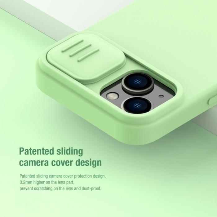 Bild 3, NILLKIN NILLKIN iPhone 14 Plus Skal MagSafe CamShield Silky Liquid Grön - Teknikhallen.se