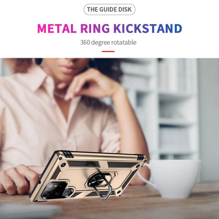 Bild 3,  Samsung Galaxy S22 Ultra Skal Hybrid Ring Guld - Teknikhallen.se