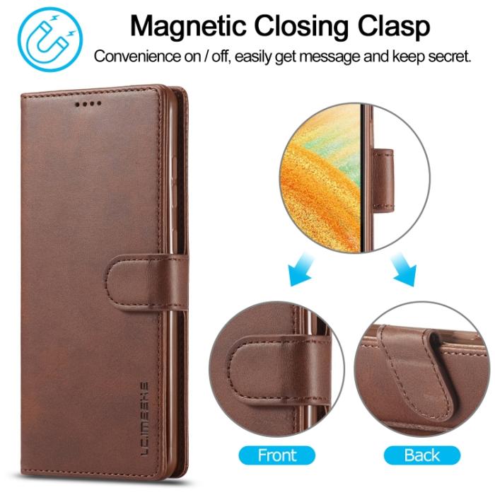 Bild 4, LC.IMEEKE LC.IMEEKE Samsung Galaxy A33 5G Fodral Läder Brun - Teknikhallen.se
