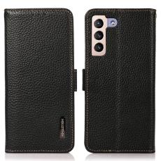 KHAZNEH KHAZNEH Galaxy S23 Plus Fodral Litchi &Auml;kta L&auml;der Svart - Teknikhallen.se