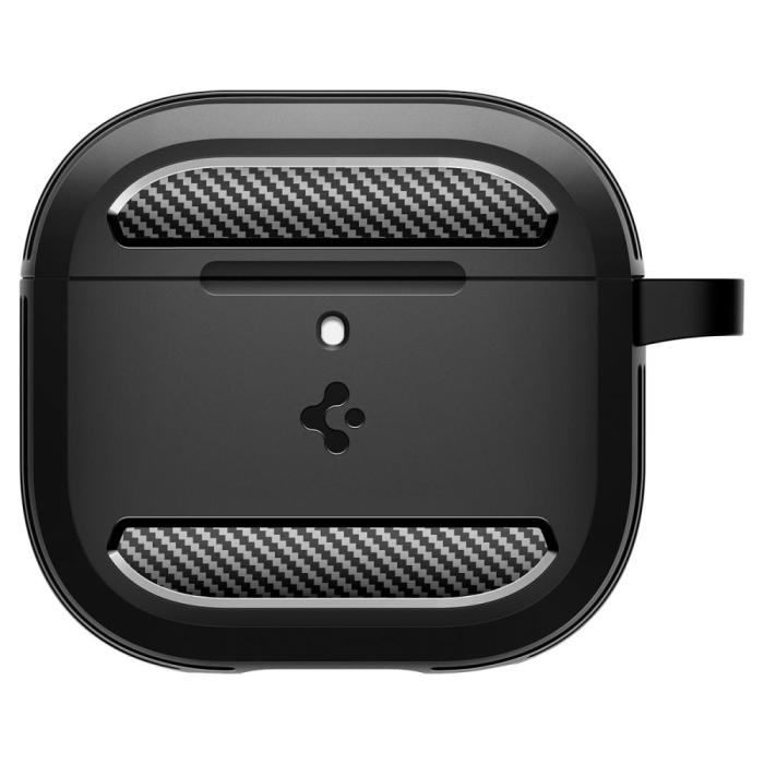 Bild 2, Spigen Spigen AirPods 4 Skal Rugged Armor Matt Svart - Teknikhallen.se