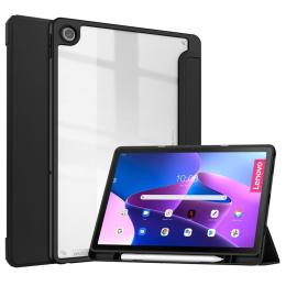  Lenovo Tab M10 Plus Gen 3 Fodral Tri-Fold Hybrid Svart - Teknikhallen.se