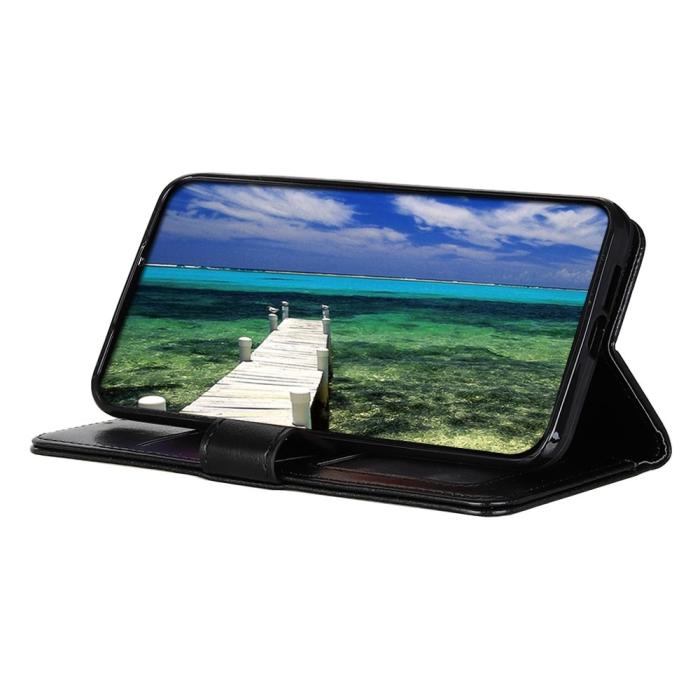 Bild 3,  Samsung Galaxy A16 Fodral Crazy Horse Läder Svart - Teknikhallen.se