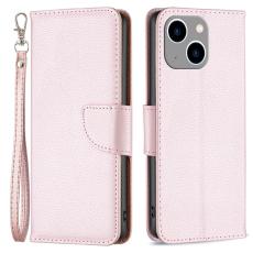  iPhone 15 Plus Fodral Shark Litchi L&auml;der Ros&eacute;guld - Teknikhallen.se