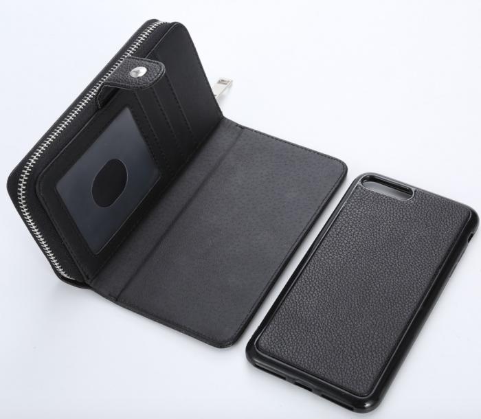 Bild 2,  iPhone 7 Plus/8 Plus 2-i-1 Multifunktionellt Fodral Svart - Teknikhallen.se