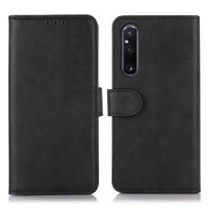  Sony Xperia 1 V Fodral Solid L&auml;der Svart - Teknikhallen.se