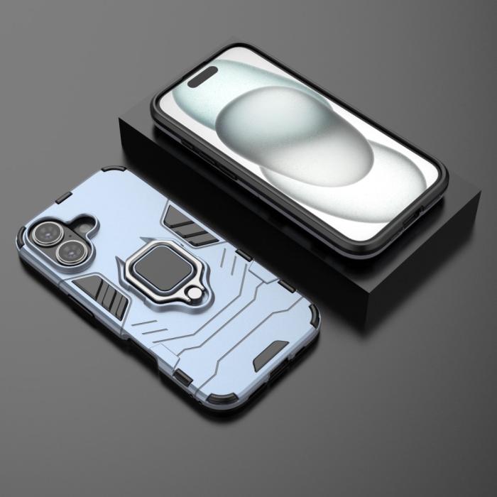 Bild 6,  iPhone 16 Skal Hybrid Ring Armor Blå - Teknikhallen.se