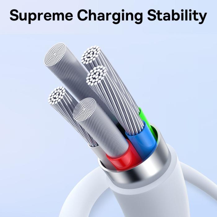 Bild 4, BASEUS Baseus 1m 30W PD USB-C - USB-C Kabel Superior Series 2 Vit - Teknikhallen.se
