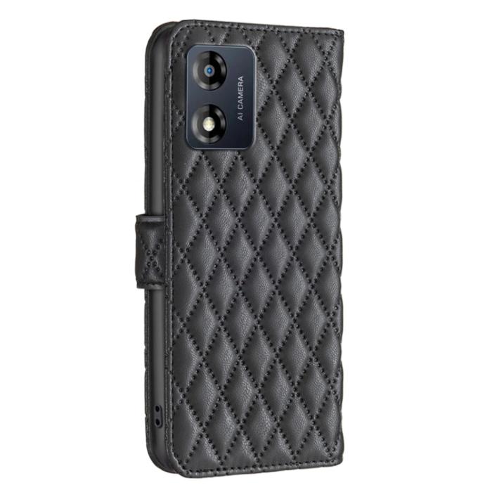 Bild 3,  Motorola Moto E13 Fodral Diamond Läder Svart - Teknikhallen.se