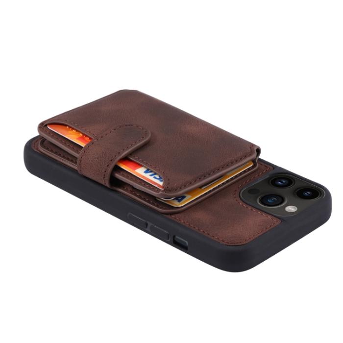 Bild 5,  iPhone 15 Pro Skal RFID Med Plånboksfunktion Brun - Teknikhallen.se