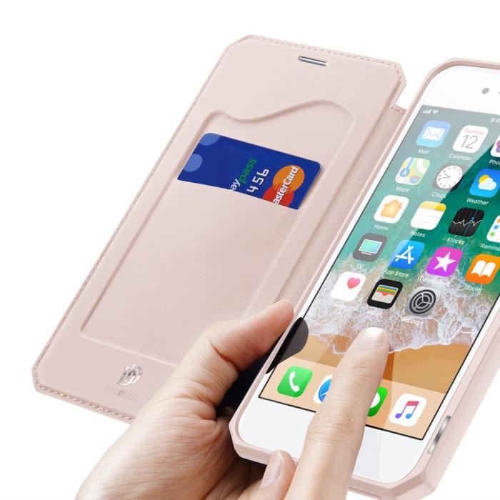 Bild 3, DUX DUCIS iPhone 7/8/SE (2020/2022) - DUX DUCIS Shockproof Plånboksfodral - Roséguld - Teknikhallen.se