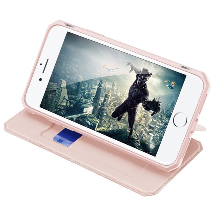 Bild 5, DUX DUCIS iPhone 7/8/SE (2020/2022) - DUX DUCIS Shockproof Plånboksfodral - Roséguld - Teknikhallen.se