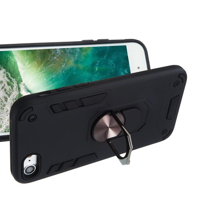Bild 3,  iPhone 7/8/SE (2020/2022) - Hybrid Armor Ring Skal - Svart - Teknikhallen.se