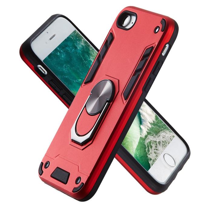 Bild 4,  iPhone 7/8/SE (2020/2022) - Hybrid Armor Ring Skal - Röd - Teknikhallen.se