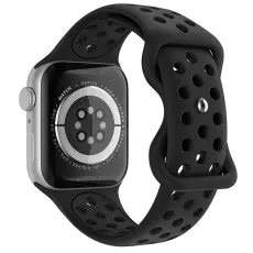 ColorPop Sportarmband Dual-Color Apple Watch 42/44/45/46/49 mm (M/L) Svart - Teknikhallen.se