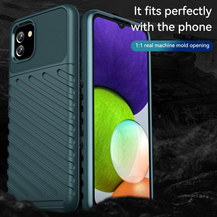 Bild 2,  Samsung Galaxy A03 Skal Twill Textur Grön - Teknikhallen.se