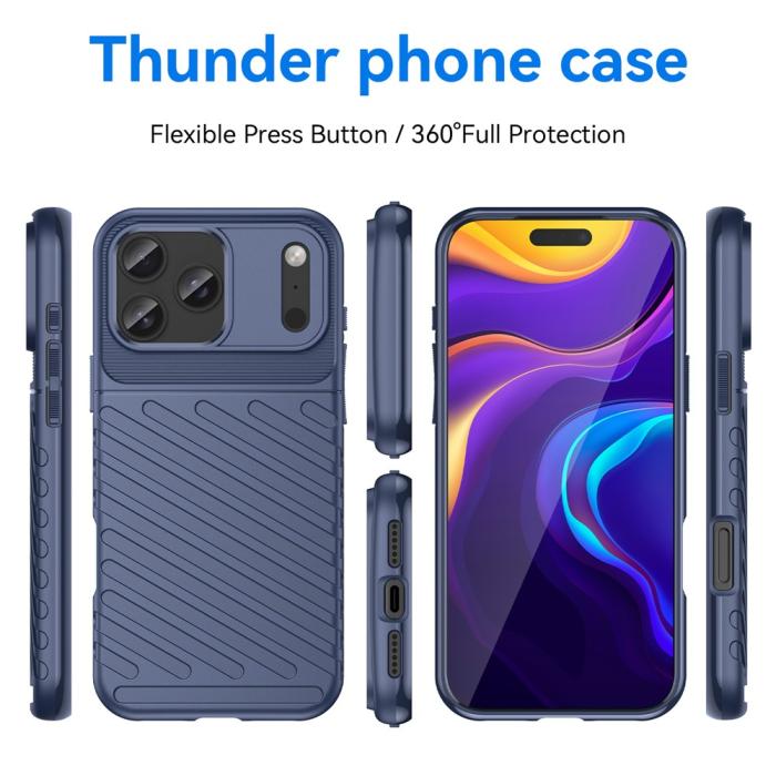 Bild 3,  iPhone 18 Pro Max/17 Pro Max TPU Skal Vävt Mönster Blå - Teknikhallen.se
