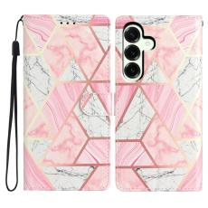  Samsung Galaxy A27 5G Fodral L&auml;der Marmor Rosa - Teknikhallen.se