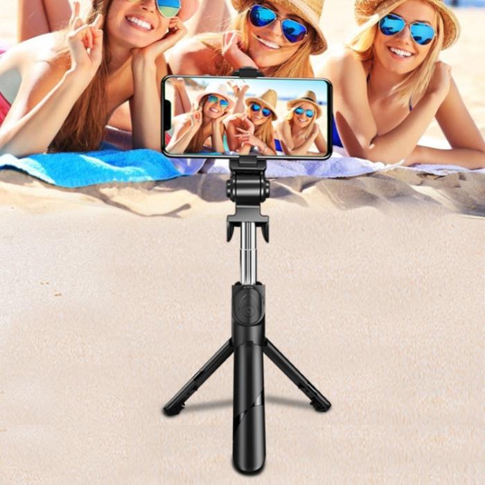 Bild 6,  Selfie Stick Tripod Trådlös Bluetooth 360° Svart - Teknikhallen.se