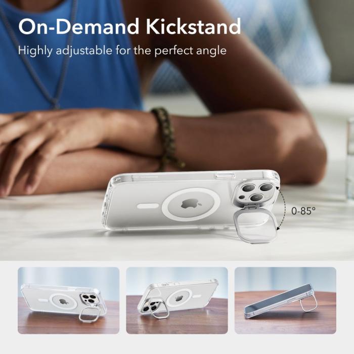 Bild 3, ESR ESR iPhone 14 Pro Skal Kickstand HaloLock MagSafe Transparent - Teknikhallen.se