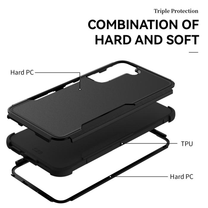 Bild 4,  Samsung Galaxy S22 Skal Hybrid Shockproof Svart - Teknikhallen.se