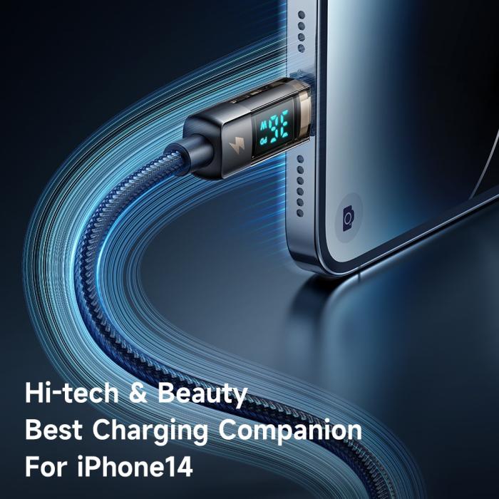 Bild 4, MCDODO Mcdodo 1.8m 36W PD USB-C - Lightning Auto Off Kabel Svart - Teknikhallen.se