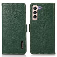 KHAZNEH KHAZNEH Galaxy S23 Plus Fodral Litchi &Auml;kta L&auml;der Gr&ouml;n - Teknikhallen.se