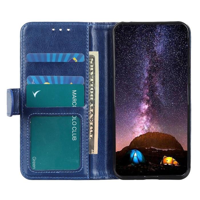 Bild 2,  Samsung Galaxy A16 Fodral Crazy Horse Läder Blå - Teknikhallen.se