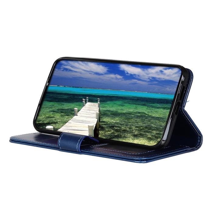 Bild 3,  Samsung Galaxy A16 Fodral Crazy Horse Läder Blå - Teknikhallen.se
