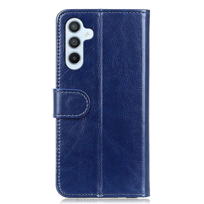Bild 6,  Samsung Galaxy A16 Fodral Crazy Horse Läder Blå - Teknikhallen.se