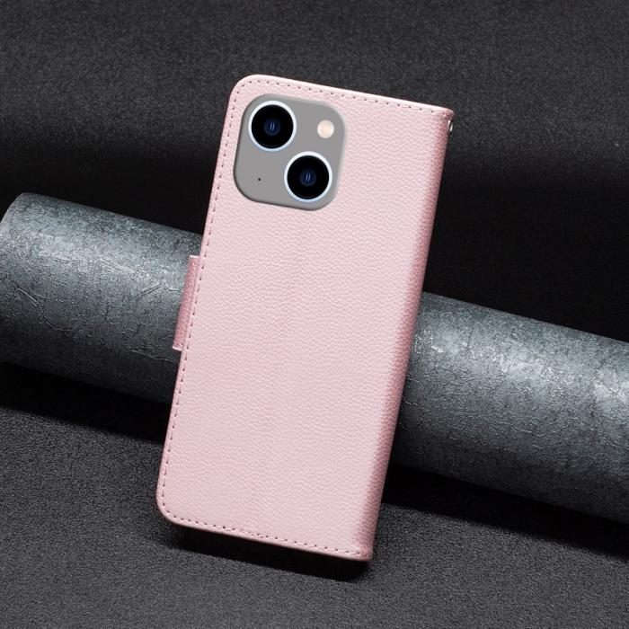 Bild 5,  iPhone 15 Plus Fodral Shark Litchi Läder Roséguld - Teknikhallen.se
